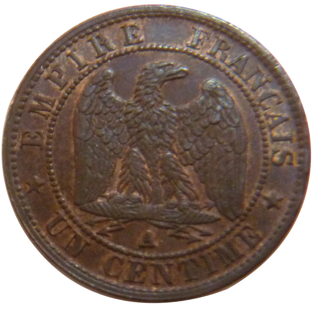FRANCE, Napoléon III, Centime, 1855, Paris, KM #775.1, AU(55-58), Bronze, Gadour
