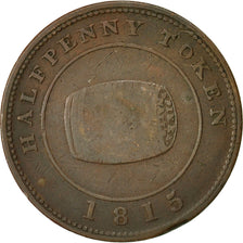 Coin, Canada, Nova Scotia, Halfpenny Token, 1815, Halifax, VF(20-25), Copper
