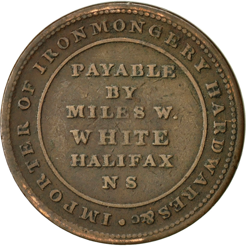 Coin, Canada, Nova Scotia, Halfpenny Token, 1815, Halifax, VF(20-25), Copper