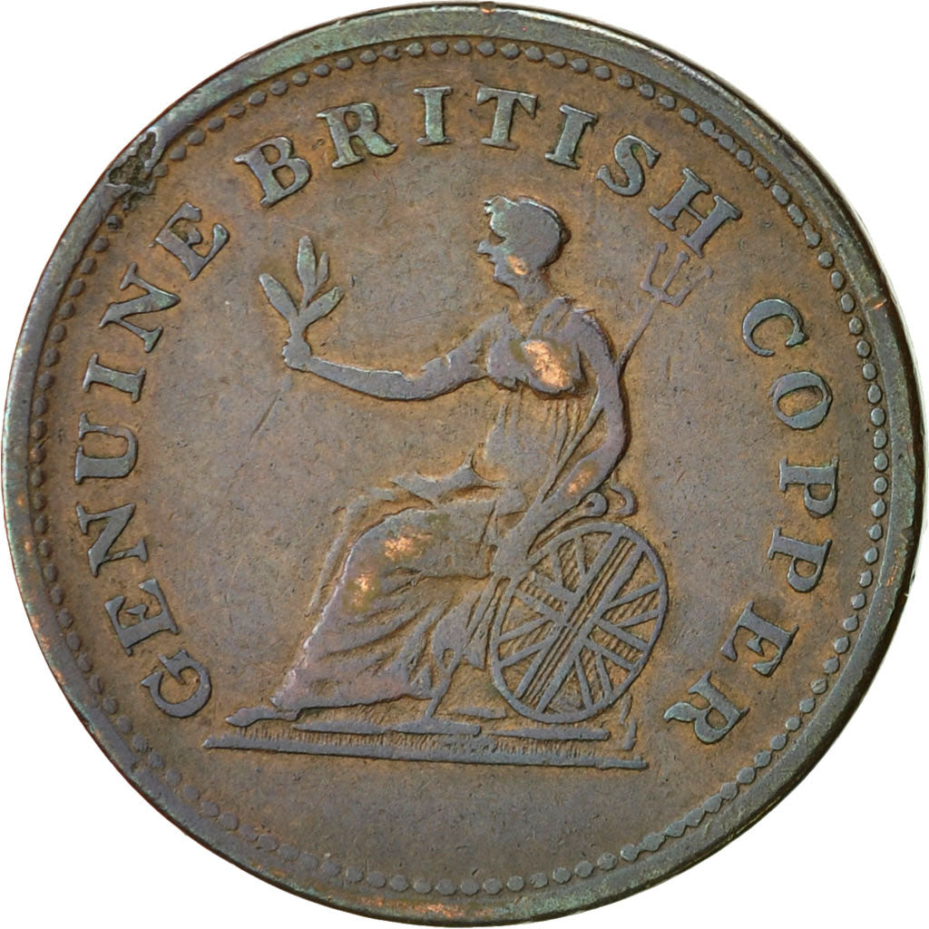 Moneta, Canada, Nova Scotia, Halfpenny Token, 1815, BB, Rame