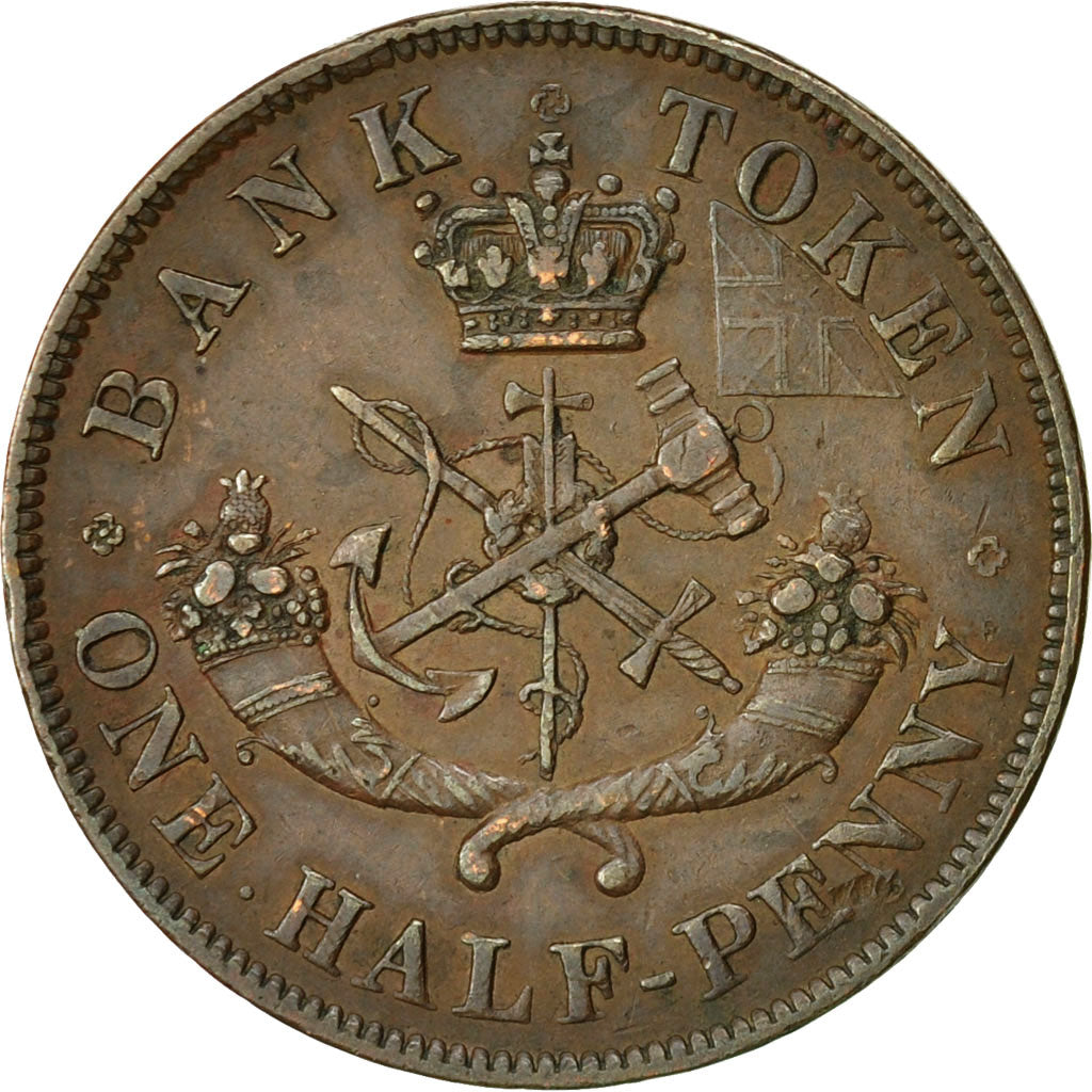 Coin, Canada, UPPER CANADA, 1/2 Penny, 1850, AU(50-53), Copper, KM:Tn2