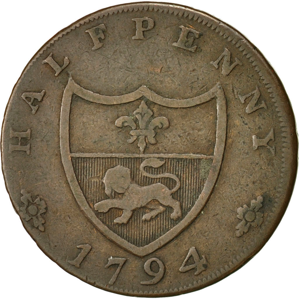 Coin, Great Britain, Lancashire, Halfpenny Token, 1794, Lancaster, VF(30-35)