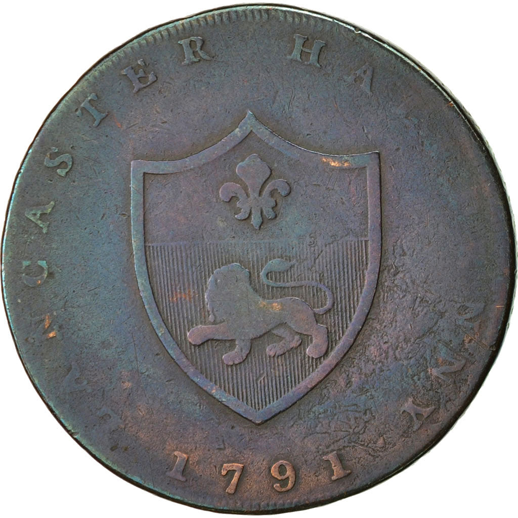 Coin, Great Britain, Lancashire, Halfpenny Token, 1791, Lancaster, VF(20-25)