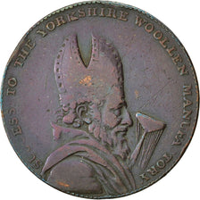 Coin, Great Britain, Yorkshire, Halfpenny Token, 1793, Leeds, VF(30-35), Copper