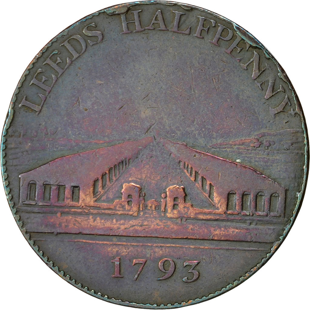 Coin, Great Britain, Yorkshire, Halfpenny Token, 1793, Leeds, VF(30-35), Copper