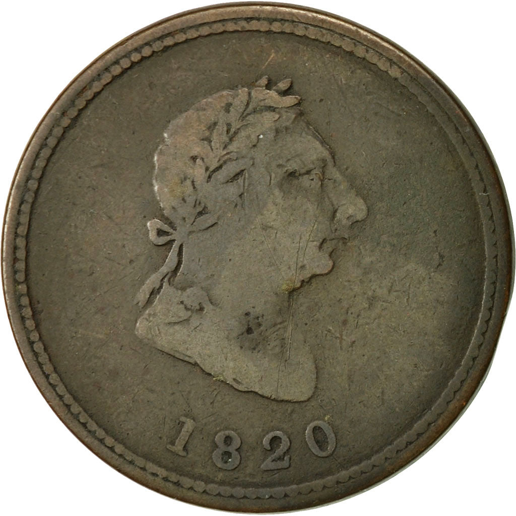 Coin, Canada, George III, Seated Justice, Halfpenny Token, 1820, F(12-15)
