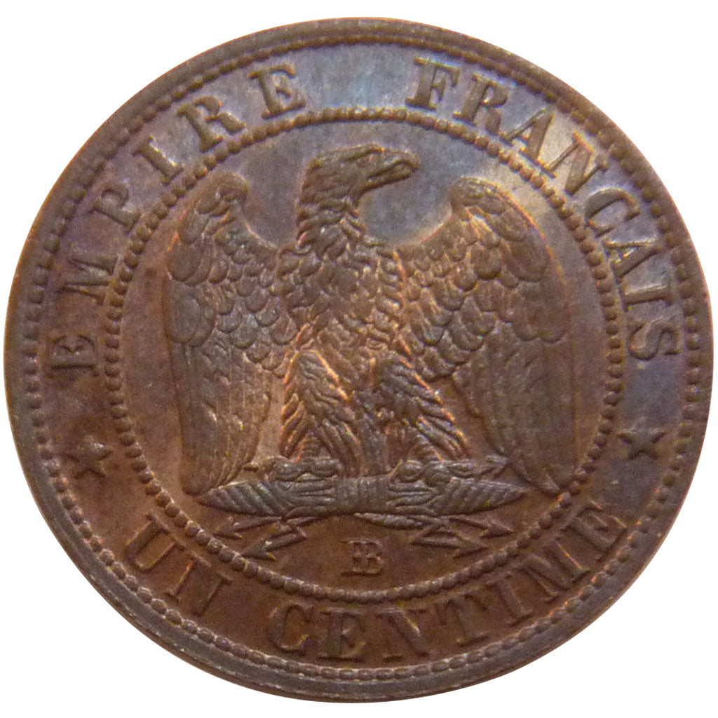 FRANCE, Napoléon III, Centime, 1856, Strasbourg, KM #775.3, AU(55-58), Bronze, G