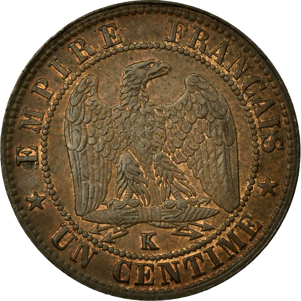 Coin, France, Napoleon III, Napoléon III, Centime, 1857, Bordeaux, AU(50-53)