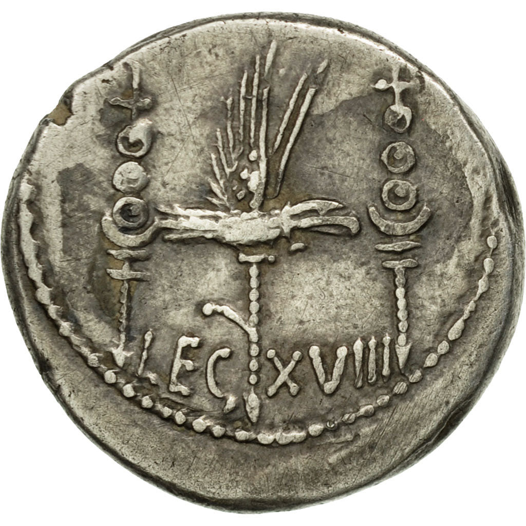 Moneda, Marcus Antonius, Denarius, Traveling Mint, MBC, Plata, Crawford:544/33