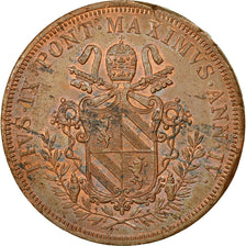 Munten, Italiaanse staten, PAPAL STATES, Pius IX, 5 Baiocchi, 1850, Rome, PR+