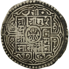 Moneta, Nepal, SHAH DYNASTY, Surendra Vikrama, Mohar, 1859, BB, Argento, KM:602