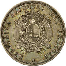 Moneda, Uruguay, 50 Centesimos, 1877, Paris, MBC+, Plata, KM:16