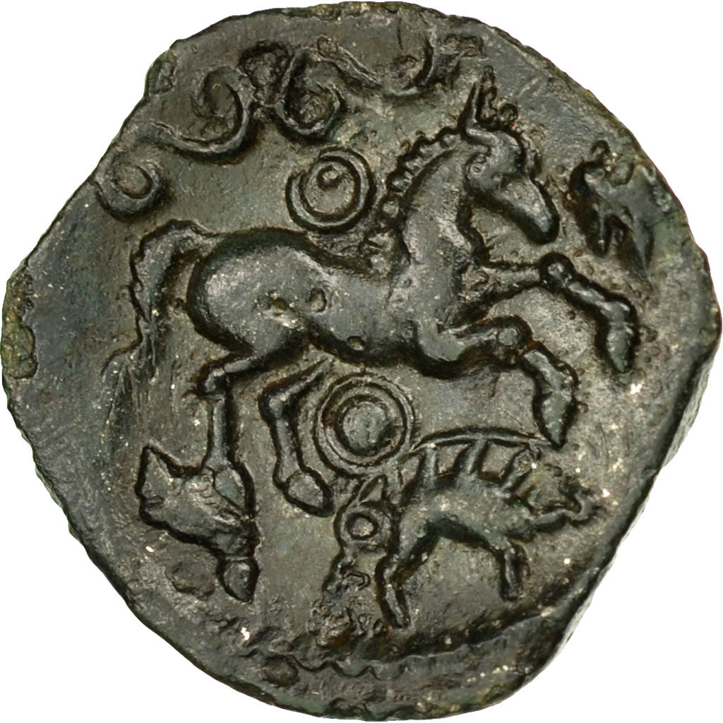 Münze, Aulerci Eburovices, Bronze au sarment de vigne, VZ, Delestrée:2450