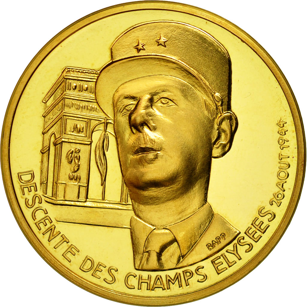 Francia, medalla, Charles De Gaulle, Descente des Champs Elysées, 26 août