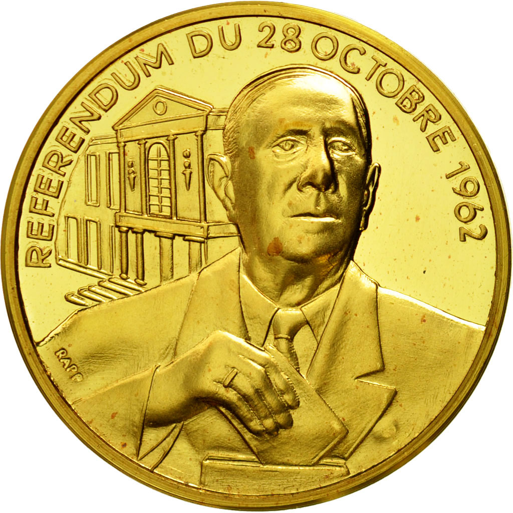 France, Medal, Charles De Gaulle, Référendum du 28 octobre 1962, 1970, MS(64)