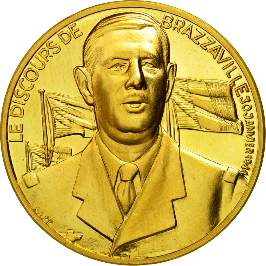 France, Médaille, Charles De Gaulle, Le Discours de Brazzaville, 30 janvier