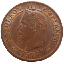 FRANCE, Napoléon III, Centime, 1861, Bordeaux, KM #795.3, AU(55-58), Bronze, G..