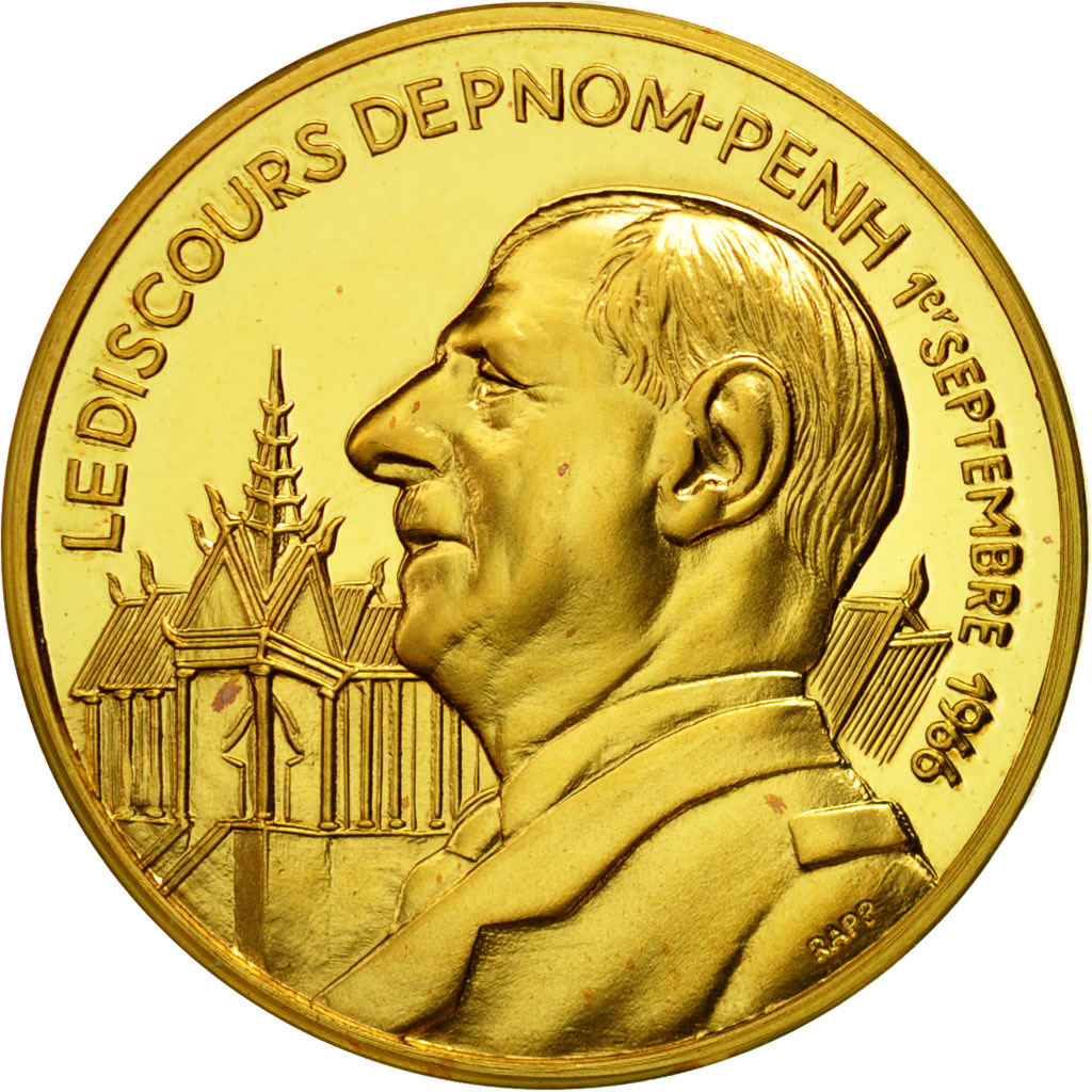 France, Medal, Charles De Gaulle, Le discours de Pnom-Penh, 1er septembre 1966