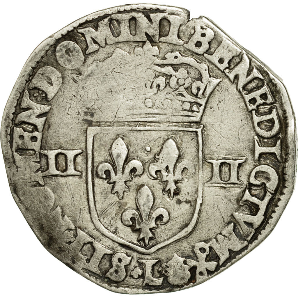 Moneta, Francia, Henri IV, 1/4 Ecu, 1593, Bayonne, BB, Argento, Sombart:4686