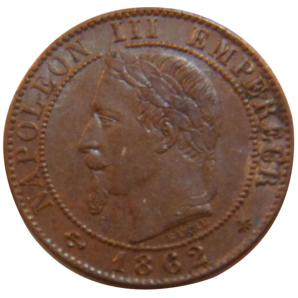 FRANCE, Napoléon III, Centime, 1862, Paris, KM #795.1, AU(50-53), Bronze, Gadour