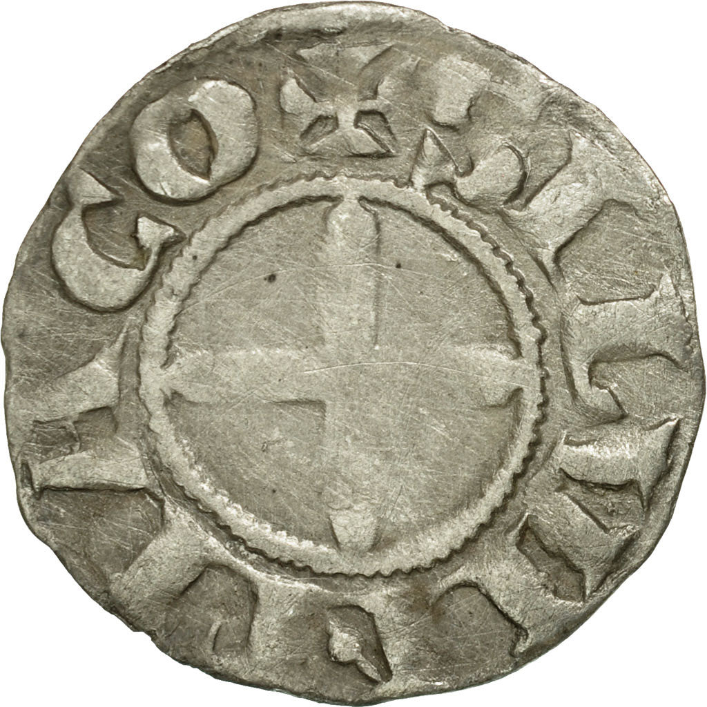Moneta, Francia, Bourbonnais, Denarius, Souvigny, MB+, Argento, Boudeau:359