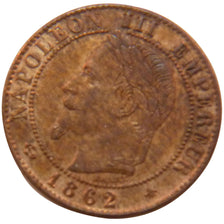 FRANCE, Napoléon III, Centime, 1862, Paris, KM #795.1, AU(55-58), Bronze, Gadour