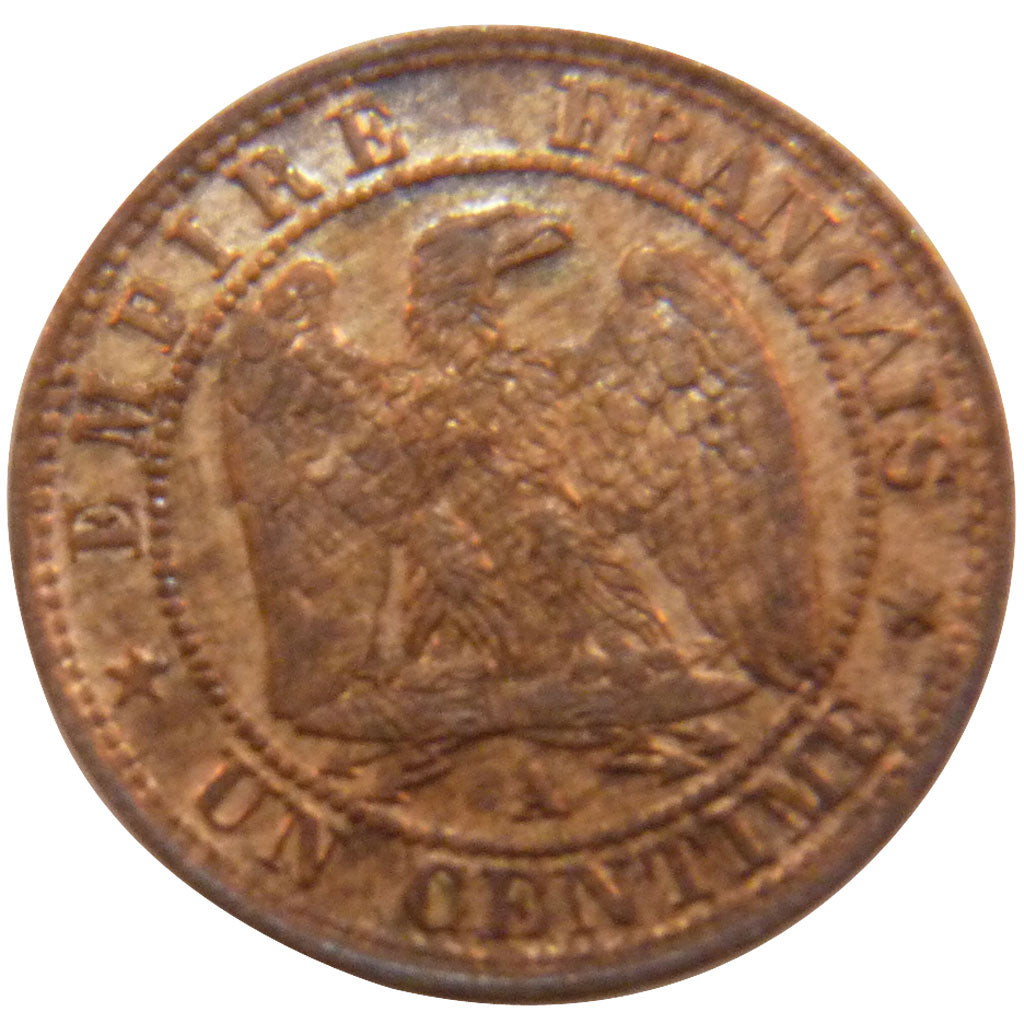 FRANCE, Napoléon III, Centime, 1862, Paris, KM #795.1, AU(55-58), Bronze, Gadour