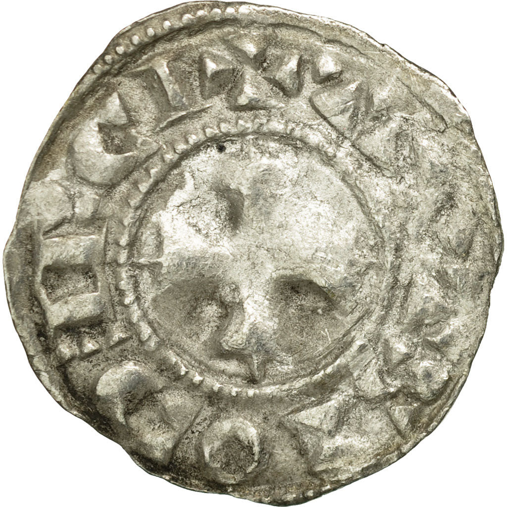 Coin, France, Auxerre, Anonymous, Denarius, VF(30-35), Silver, Boudeau:1730