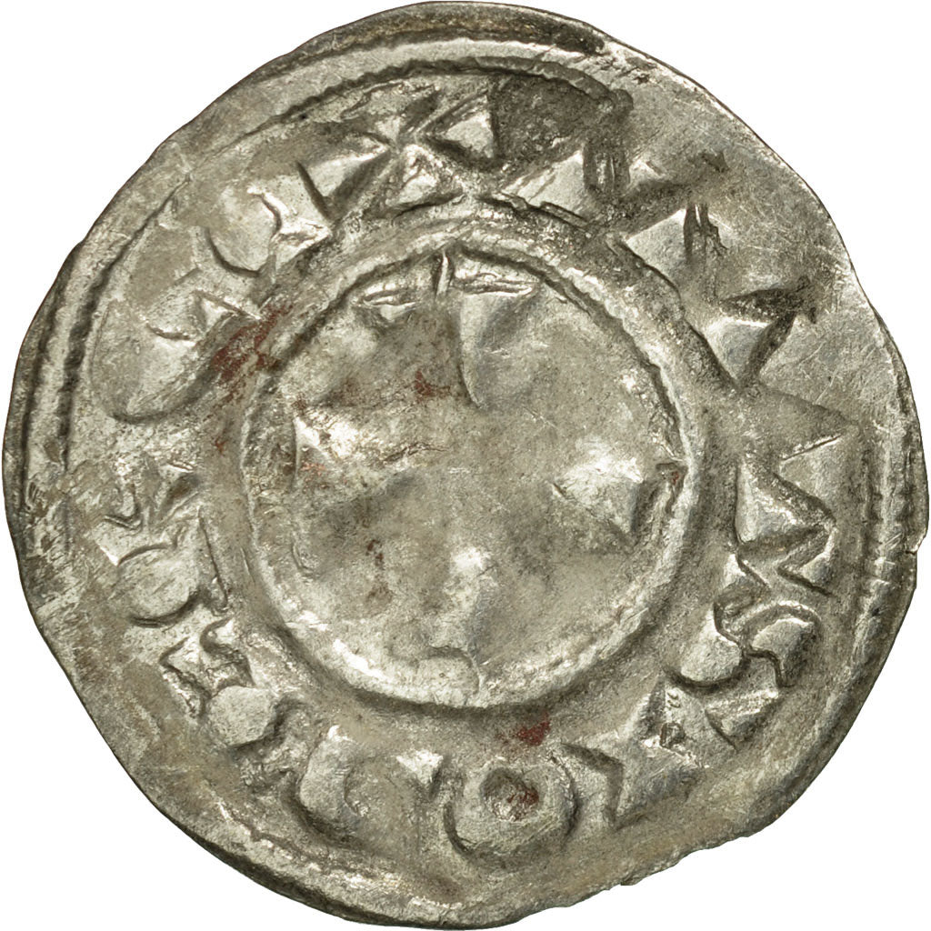 Coin, France, Auxerre, Anonymous, Denarius, VF(30-35), Silver, Boudeau:1730