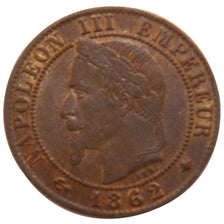 FRANCE, Napoléon III, Centime, 1862, Paris, KM #795.1, AU(55-58), Bronze, Gadour