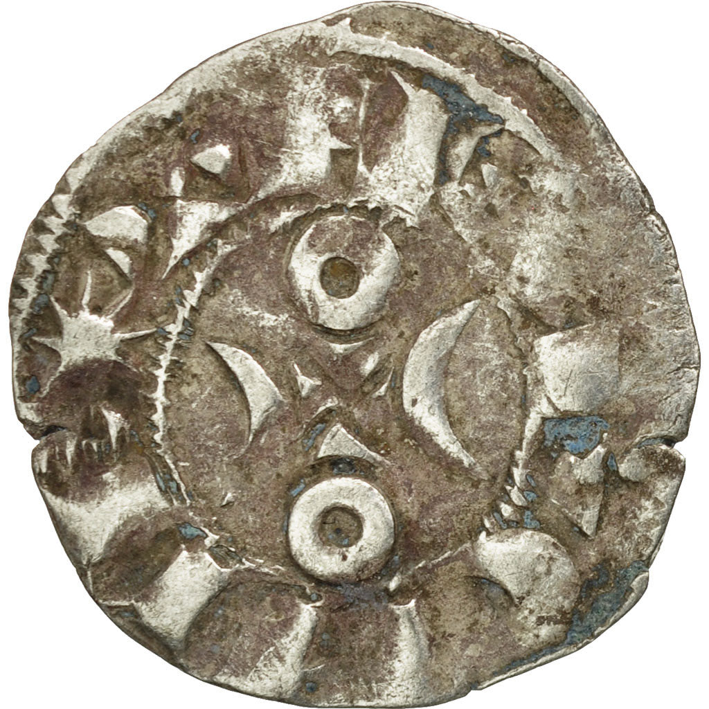 Moneta, Francia, La Marche, Hugues IX, Denarius, MB+, Argento, Boudeau:437