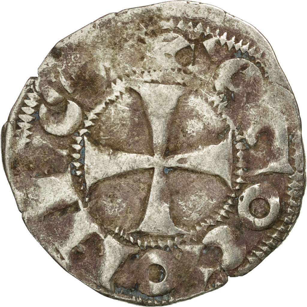 Moneta, Francia, La Marche, Hugues IX, Denarius, MB+, Argento, Boudeau:437