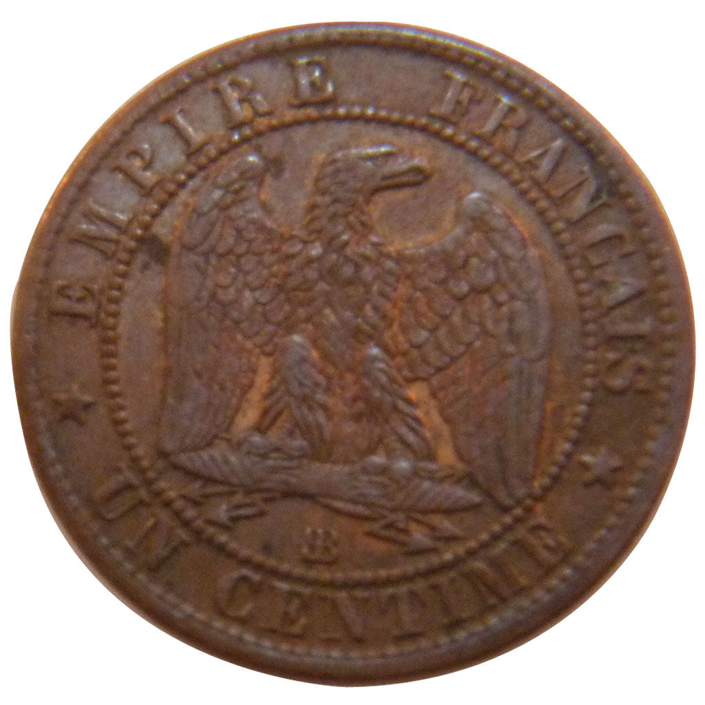 FRANCE, Napoléon III, Centime, 1862, Strasbourg, KM #795.2, AU(55-58), Bronze, G