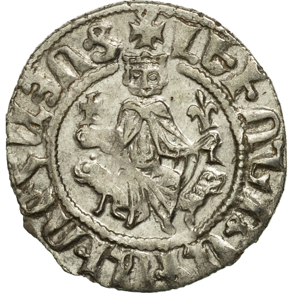 Moneda, Armenia, Leon I, Tram, 1198-1219 AD, Sis, MBC+, Plata