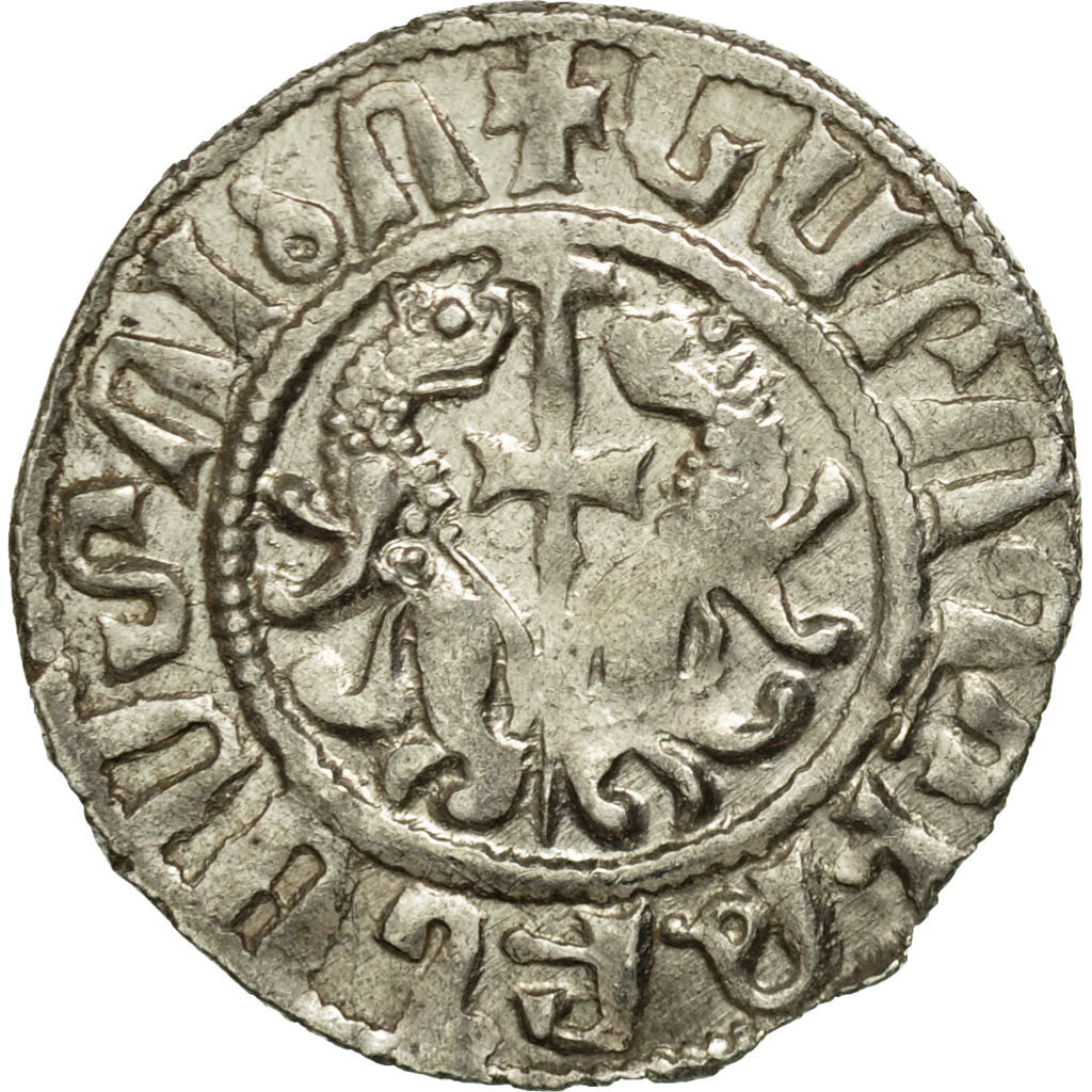Moneda, Armenia, Leon I, Tram, 1198-1219 AD, Sis, MBC+, Plata