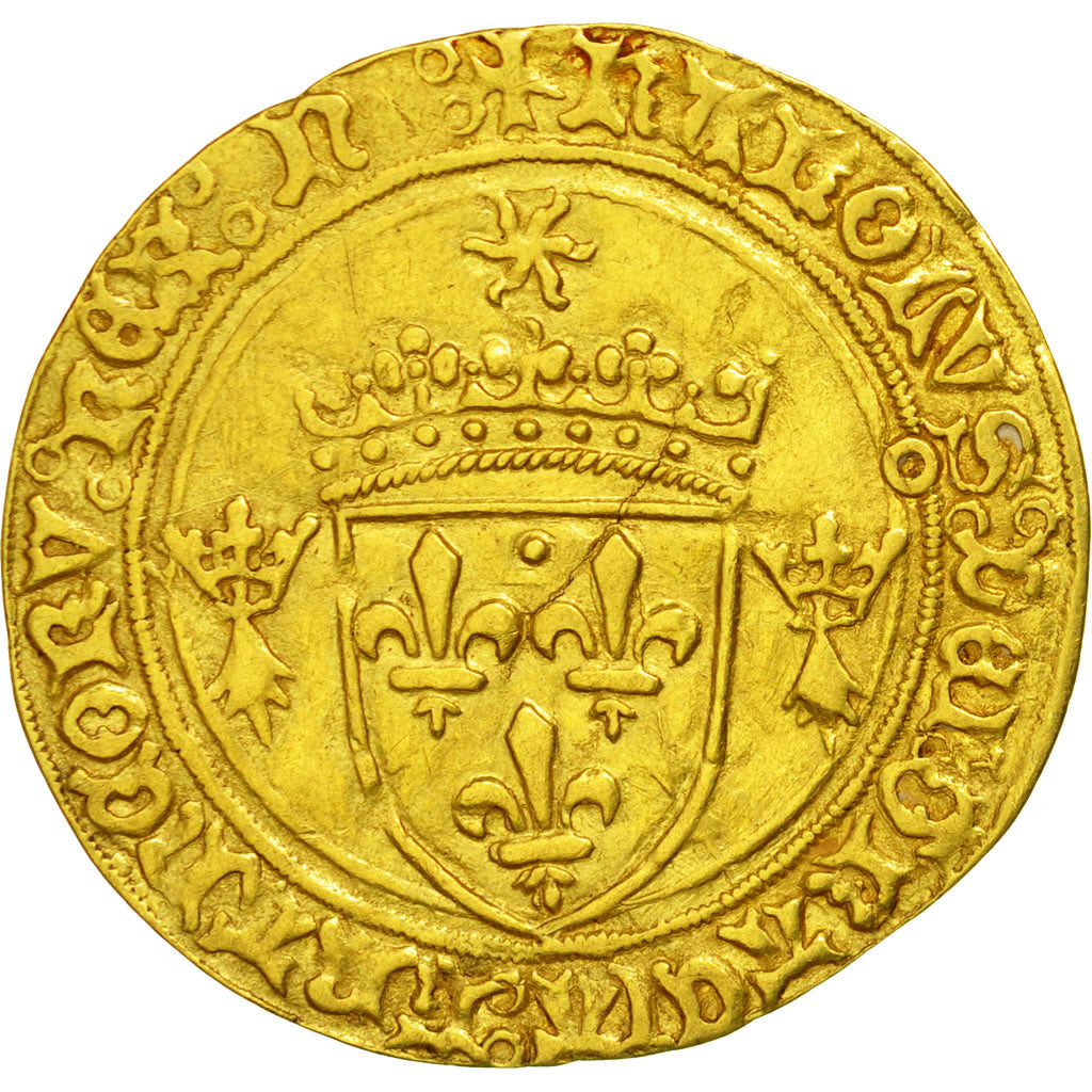 Coin, France, Charles VIII, Écu d'or au soleil de Bretagne, Nantes, AU(50-53)