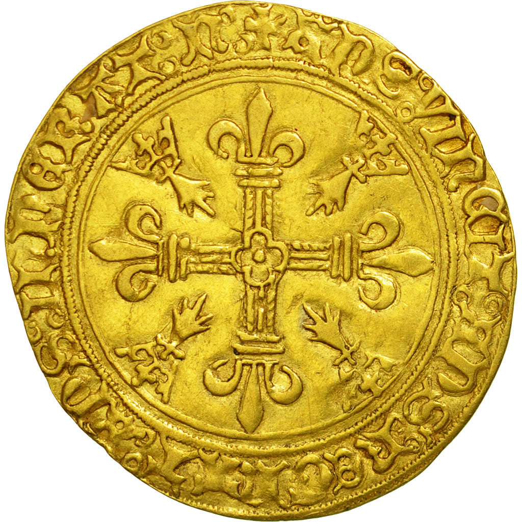 Coin, France, Charles VIII, Écu d'or au soleil de Bretagne, Nantes, AU(50-53)