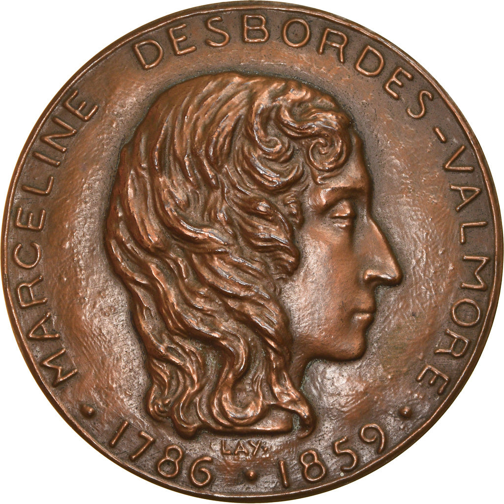 France, Medal, Marceline Desbordes Valmore, Arts & Culture, Lay, MS(60-62)