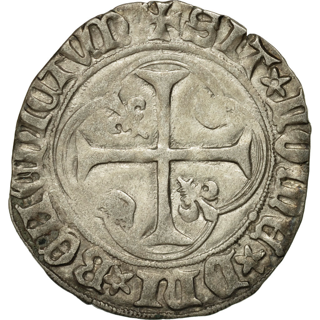 Coin, France, Charles VII, Blanc à la couronne, Angers, EF(40-45), Billon