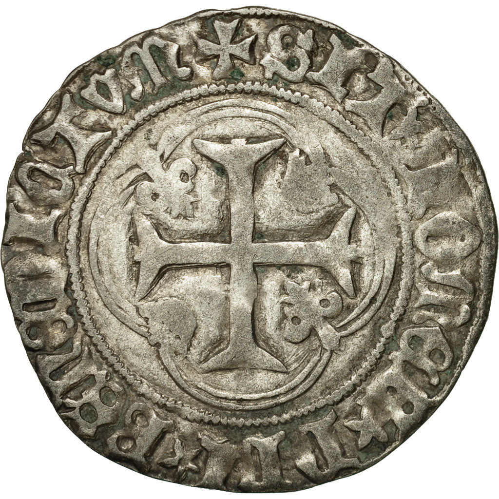 Coin, France, Charles VII, Blanc à la couronne, Angers, EF(40-45), Billon