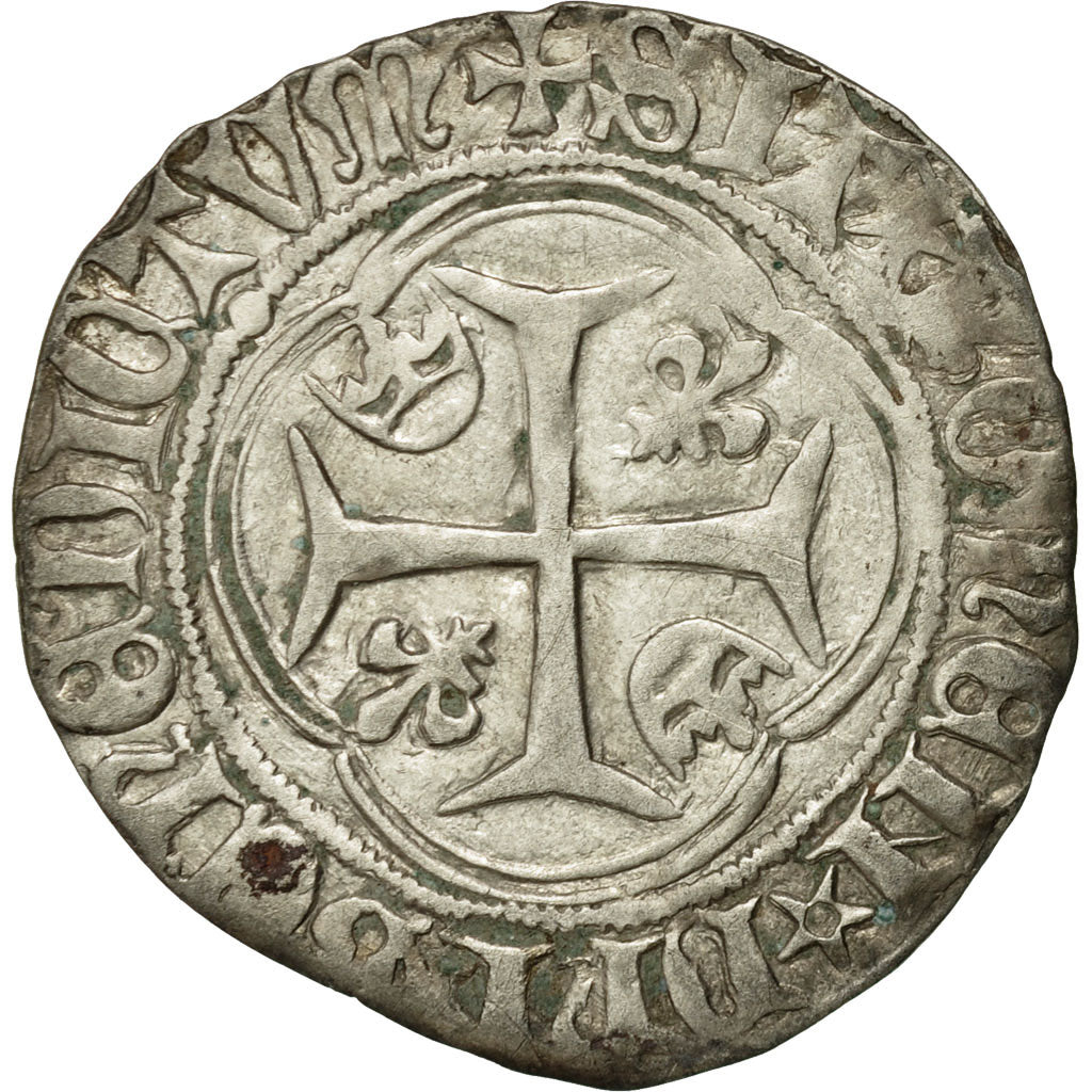Coin, France, Charles VII, Blanc à la couronne, Saint Lô, EF(40-45), Billon