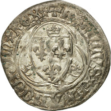 Coin, France, Charles VII, Blanc à la couronne, Saint Lô, AU(50-53), Billon
