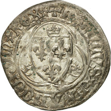 Monnaie, France, Charles VII, Blanc à la couronne, Saint Lô, TTB+, Billon