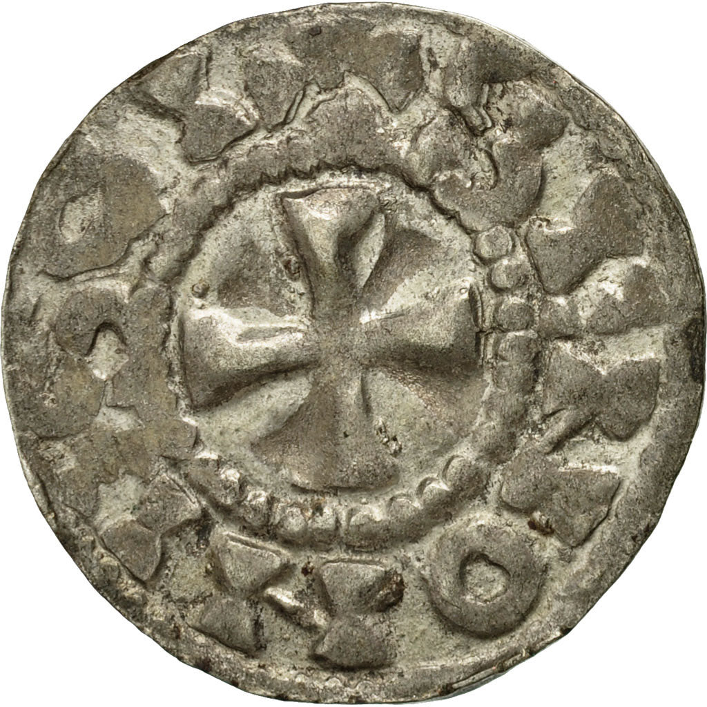 Moneta, Francia, Champagne, Anonymous, Denarius, Sens, BB, Argento, Boudeau:1740