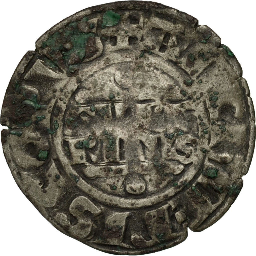 Moneta, Francia, Champagne, Guillaume I, Denarius, Reims, MB, Argento