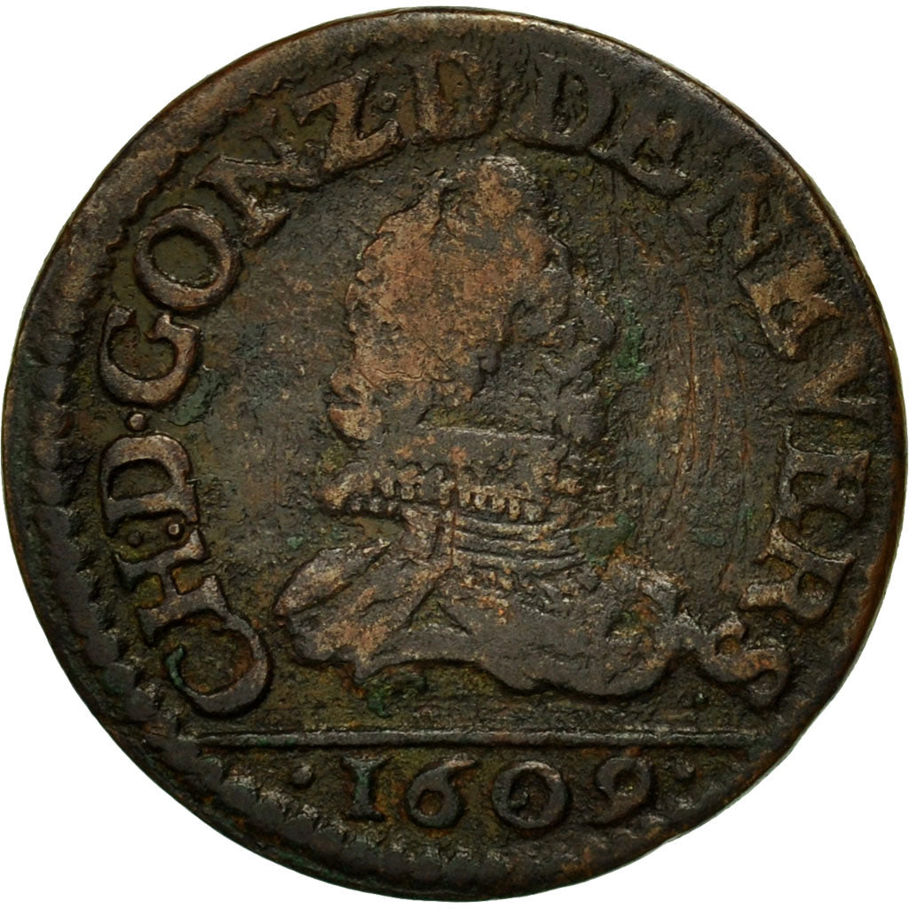 Coin, France, Ardennes, Charles de Gonzague, Double Tournois, 1609, Charleville