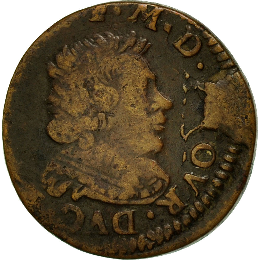 Moneta, Francia, Ardennes, Fréd-Maurice de La Tour, Double Tournois, 1642