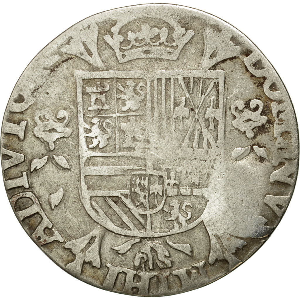 Coin, Spanish Netherlands, Philip II, 1/5 Ecu, 1566, Overijssel, Countermark