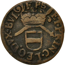 Coin, LIEGE, Maximilian Henry, Liard, Hasselt, VF(20-25), Copper, KM:72