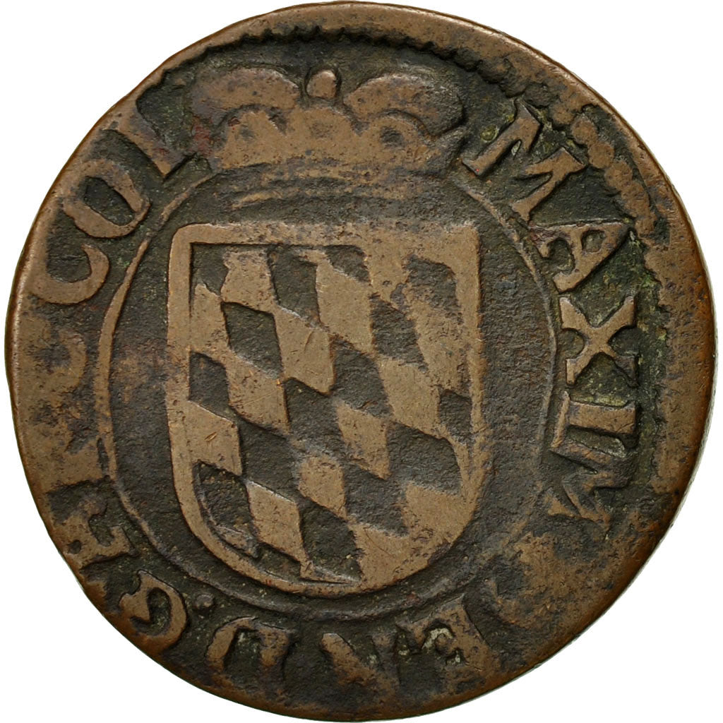 Coin, LIEGE, Maximilian Henry, Liard, Hasselt, VF(20-25), Copper, KM:72